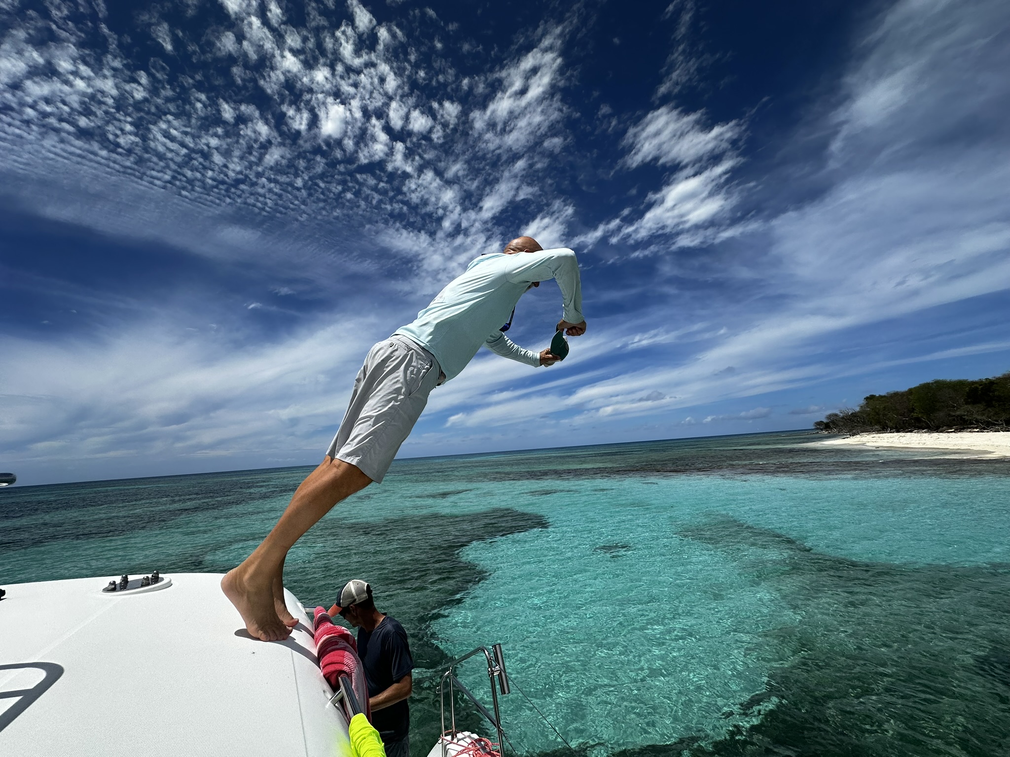 Swimming in clear turquoise water